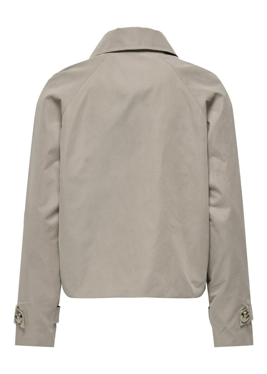 JDY Beige Cropped Trench Coat
