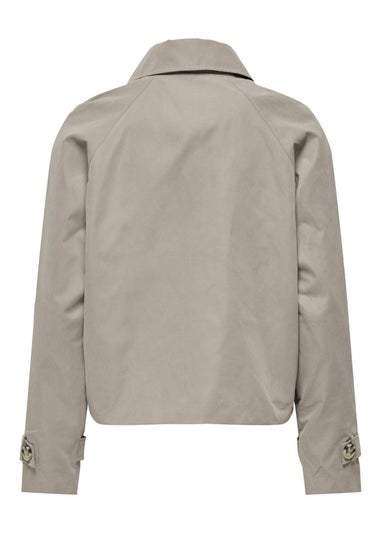 JDY Beige Cropped Trench Coat