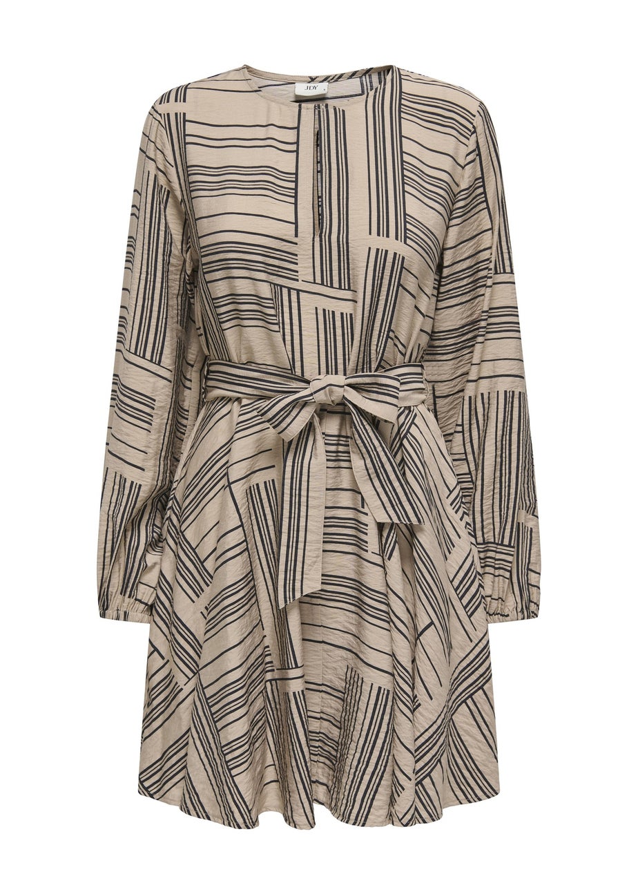 JDY Beige Life Belted Mini Dress