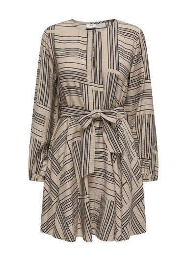 JDY Beige Life Belted Mini Dress