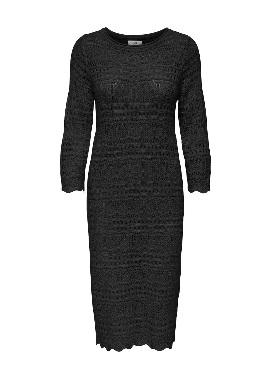 JDY Black Crochet Midi Dress