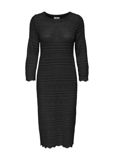 JDY Black Crochet Midi Dress