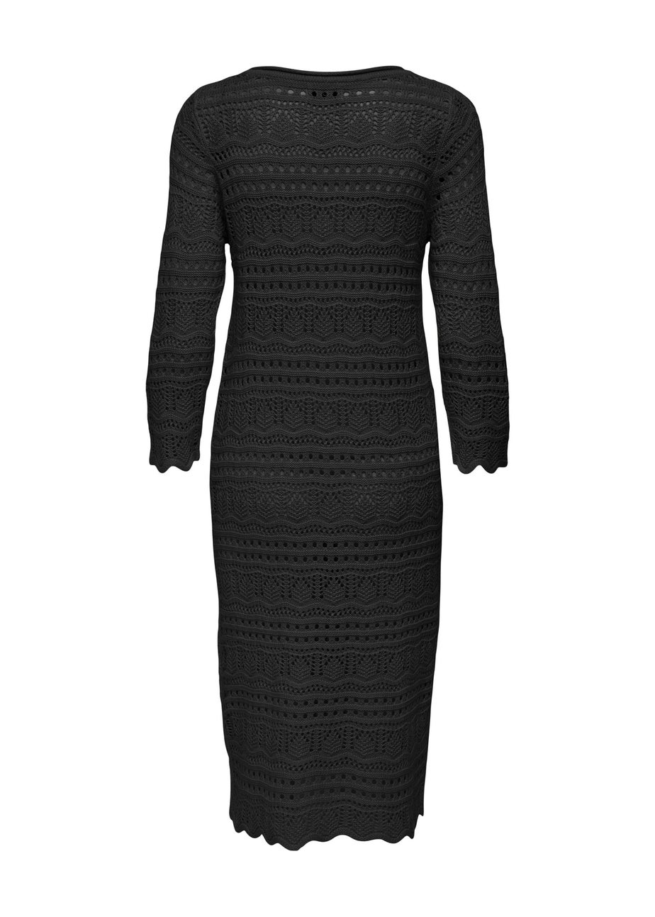 JDY Black Crochet Midi Dress