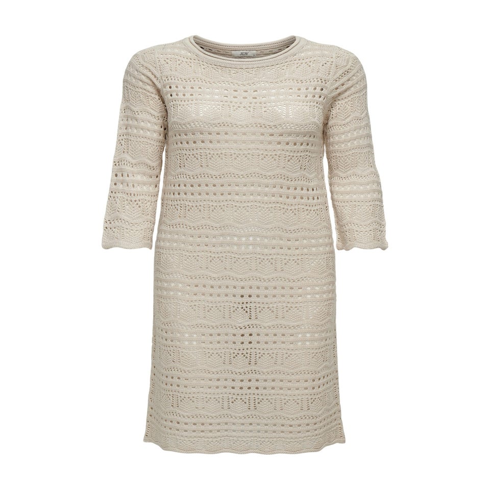 JDY Beige Crochet Midi Dress