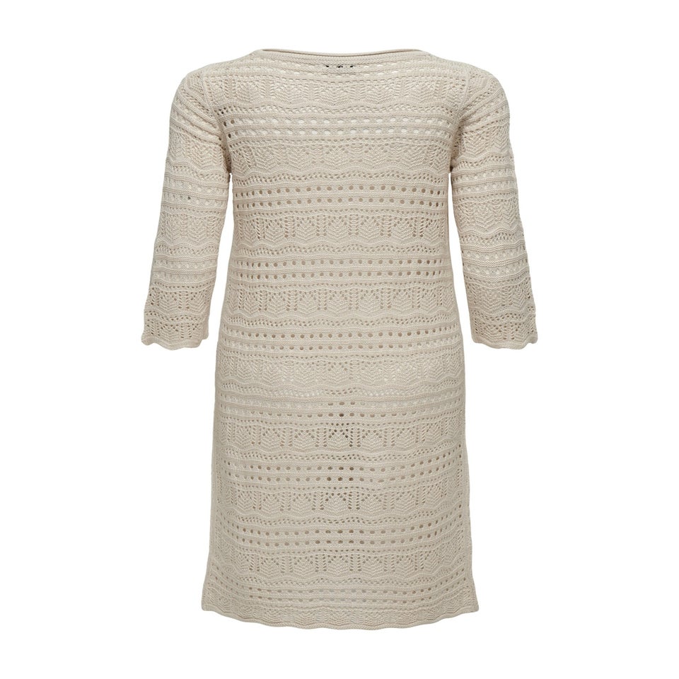 JDY Beige Crochet Midi Dress