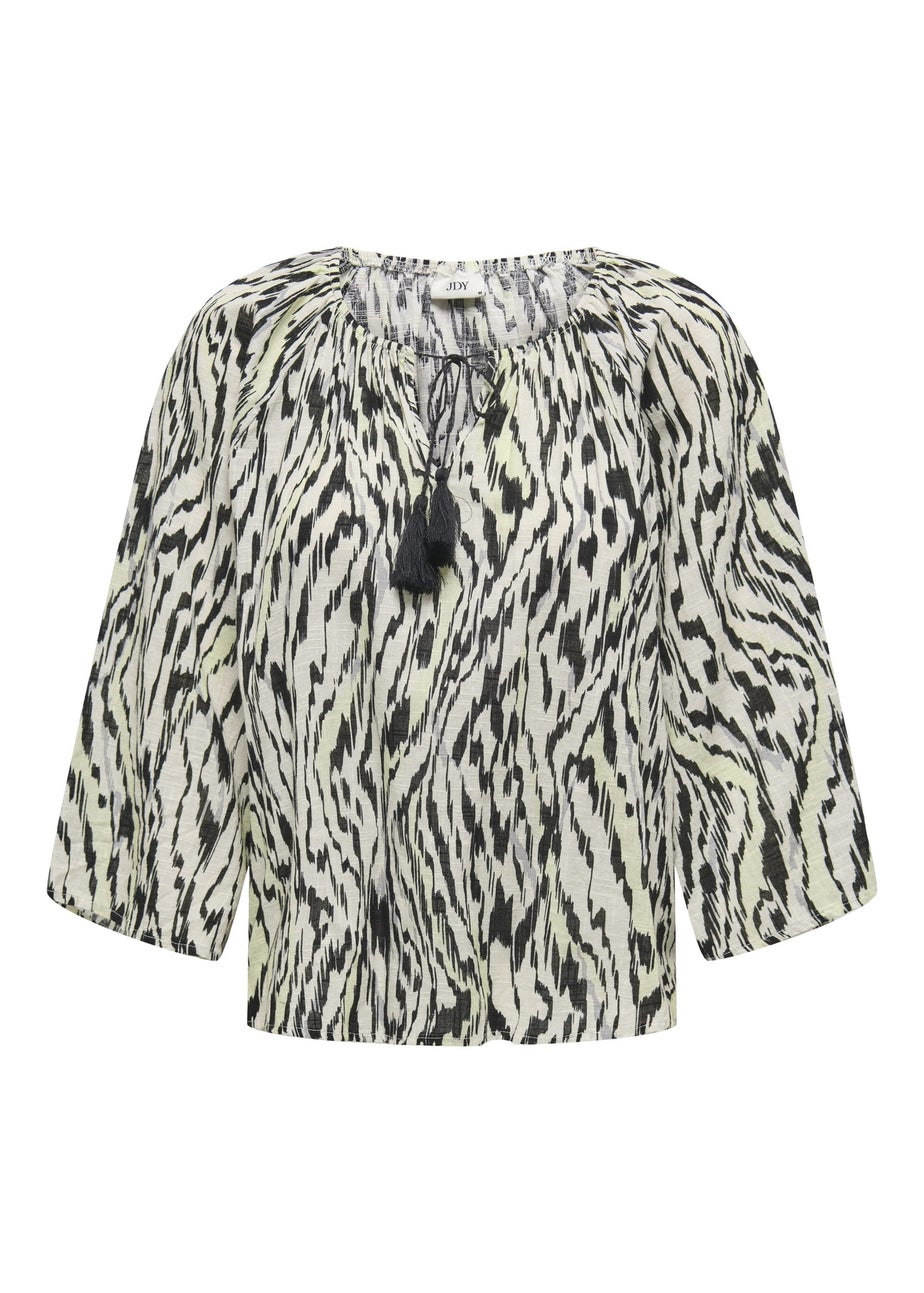 JDY Black Sapna Tassel Blouse