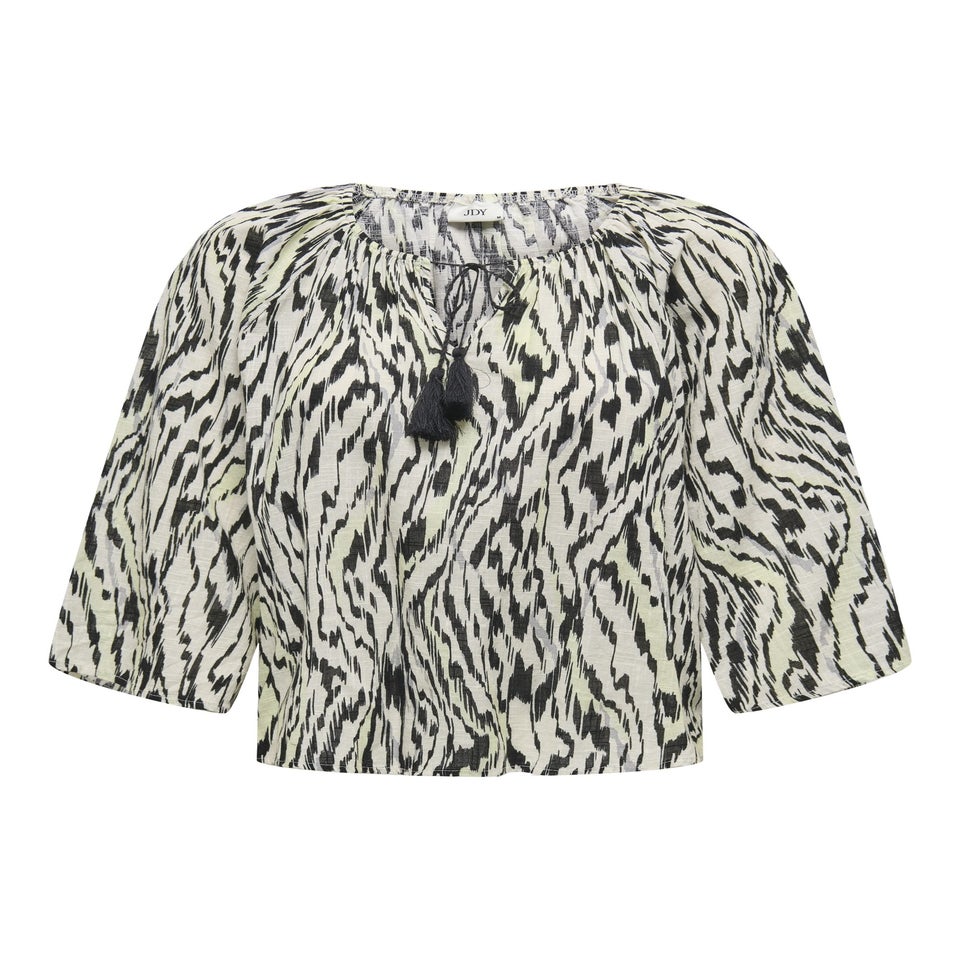 JDY Black Sapna Tassel Blouse