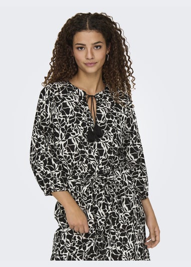 JDY Black Sapna Tassel Smock Dress