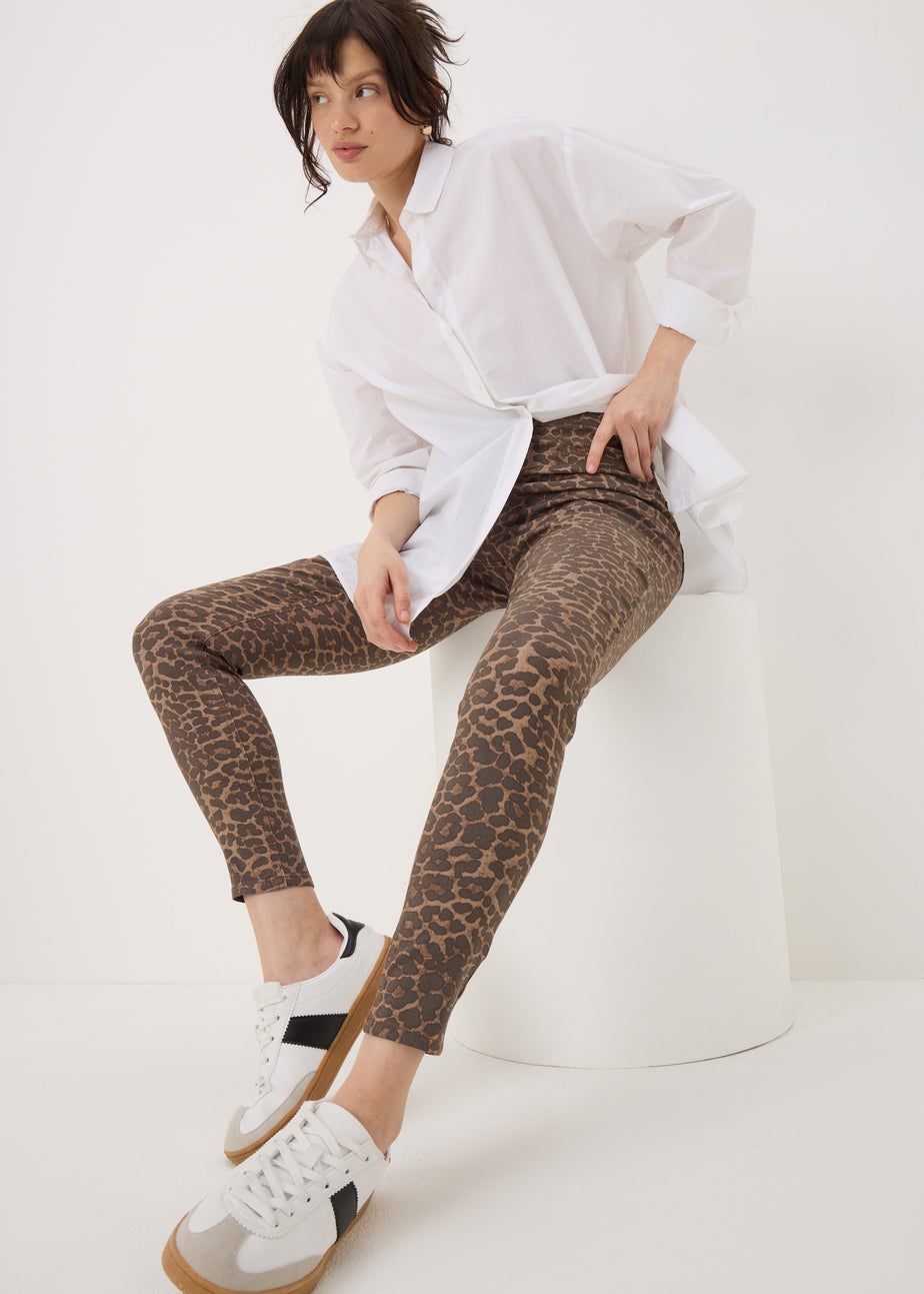Brown Animal Print Jeggings Matalan