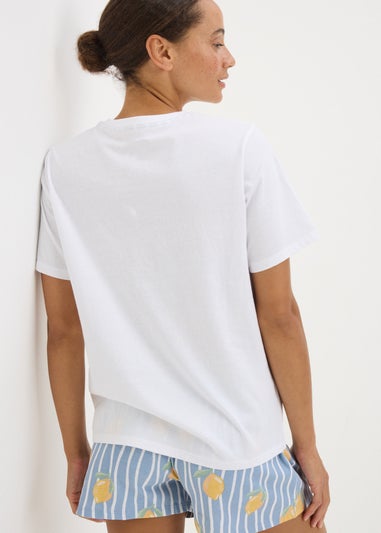 White Lemon Short Pyjama Set