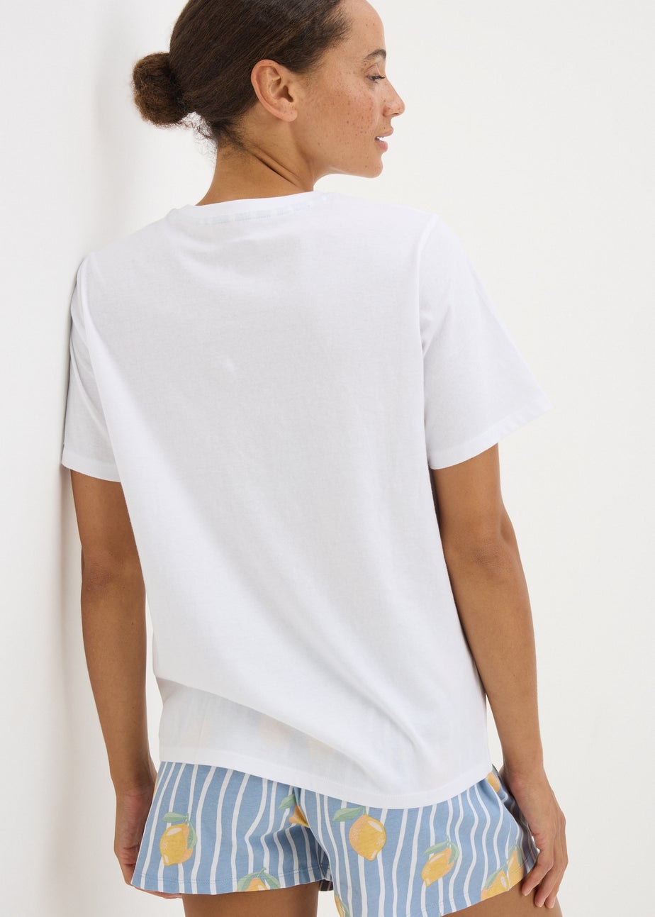 White Lemon Short Pyjama Set