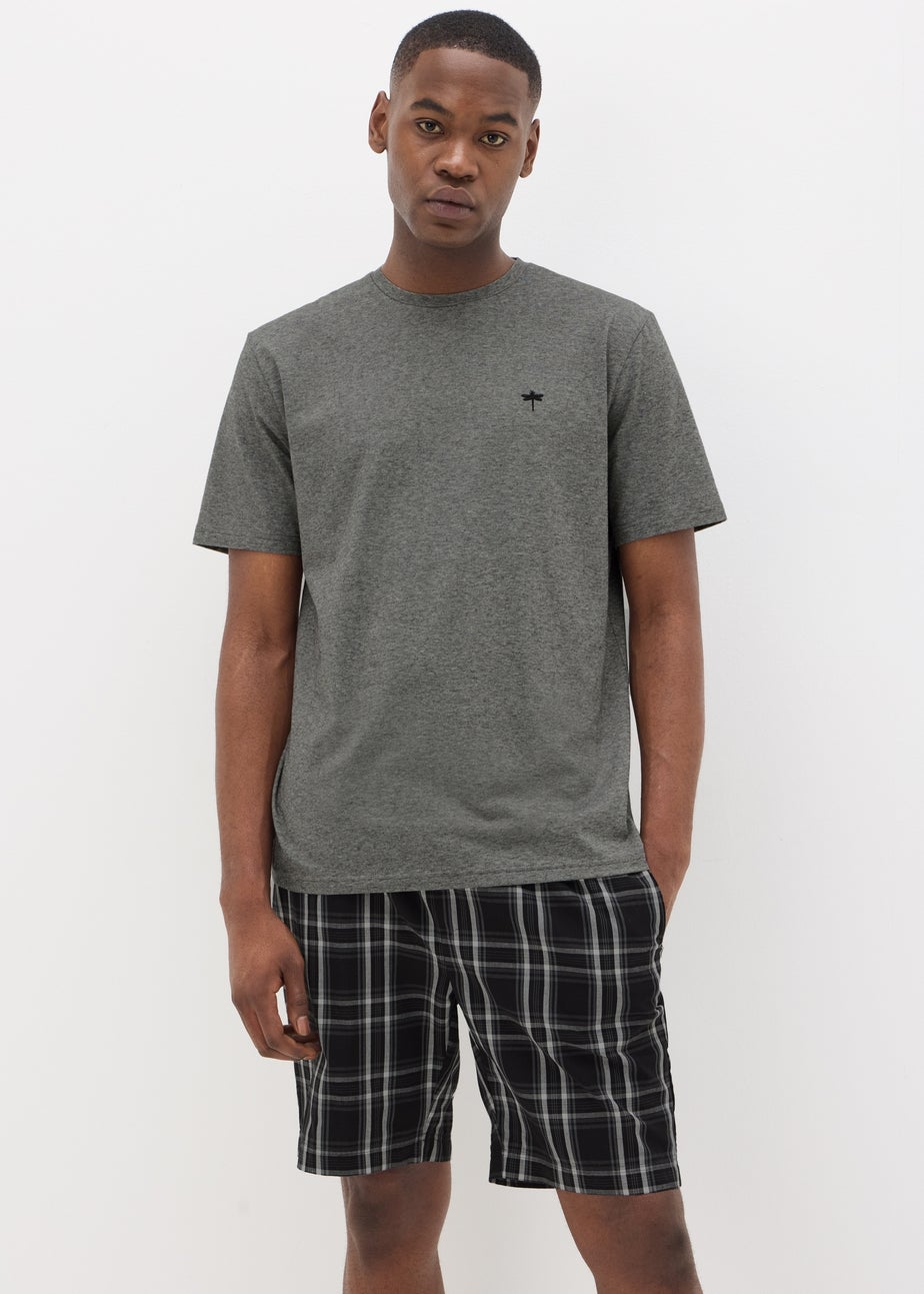 Charcoal Check Woven Pyjama Set