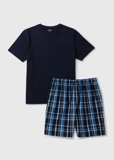 Navy Check Woven Pyjama Set