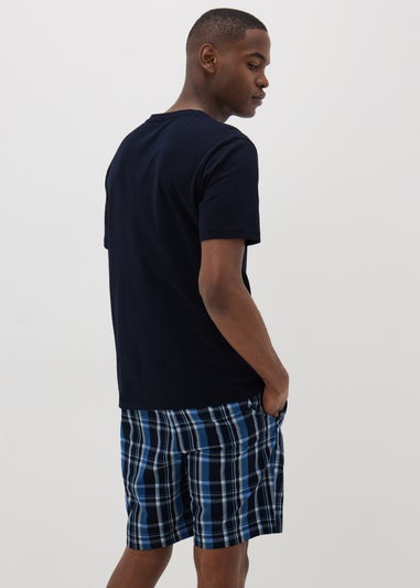 Navy Check Woven Pyjama Set