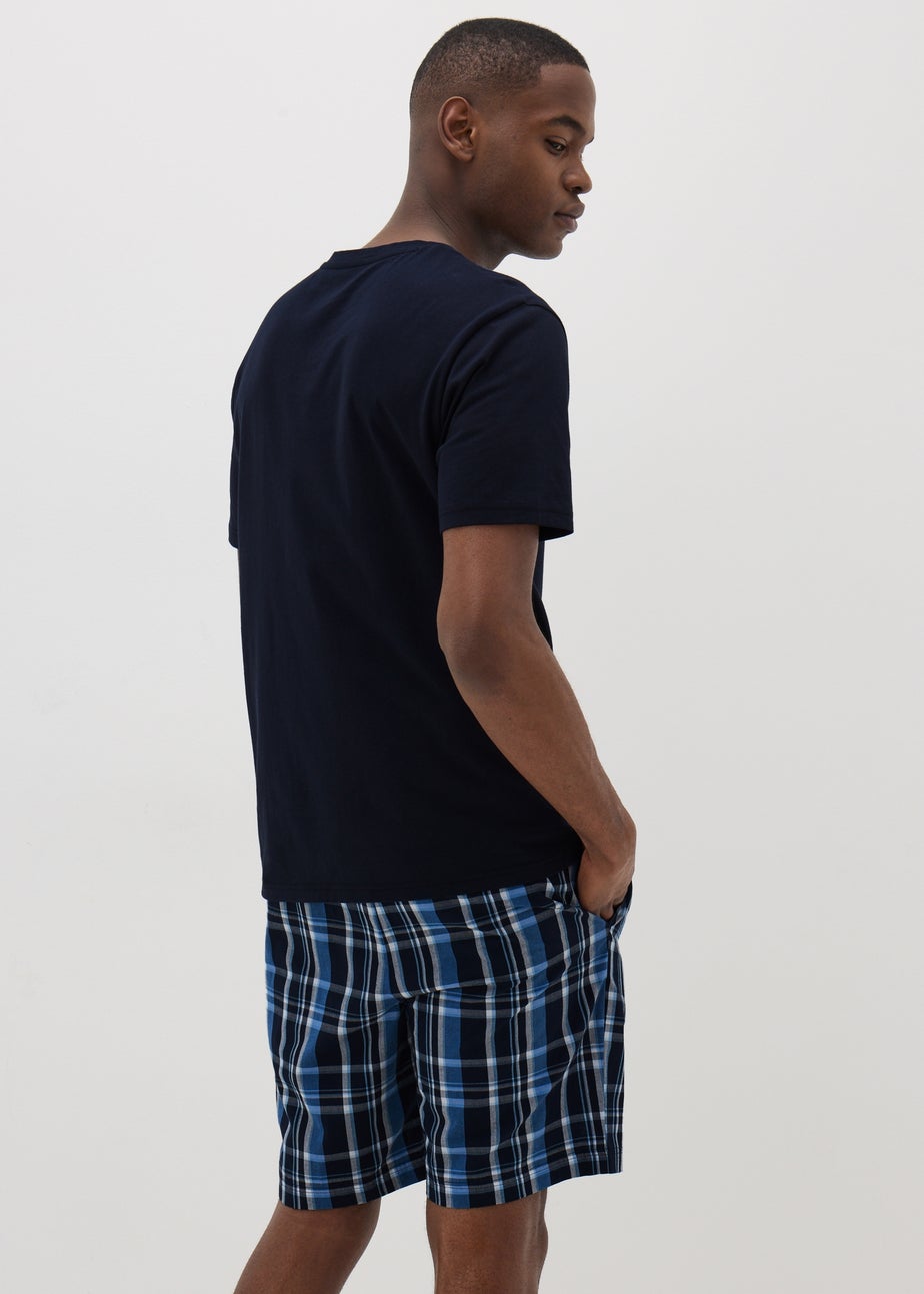 Navy Check Woven Pyjama Set