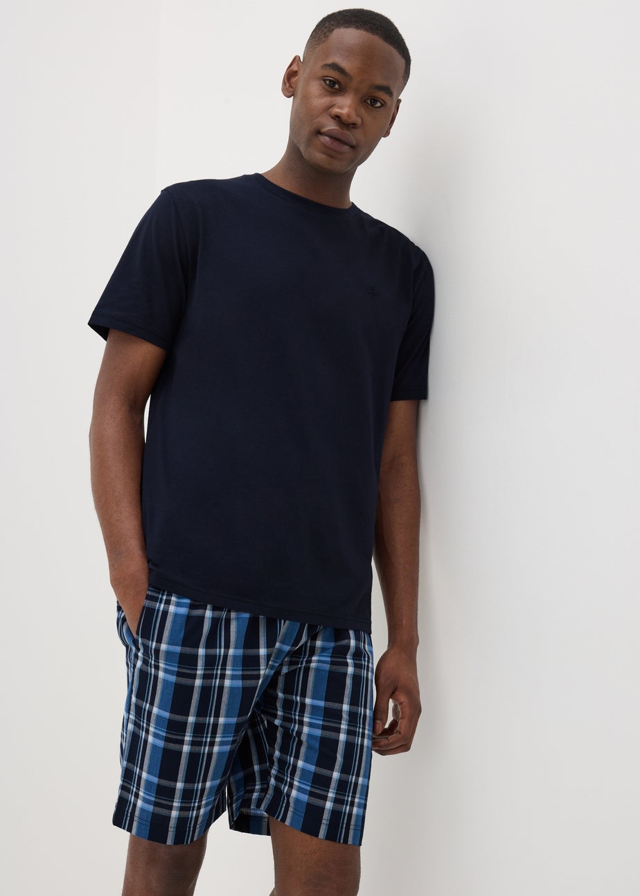 Navy Check Woven Pyjama Set