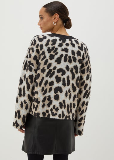 Brave Soul Brown Animal Print Cardigan