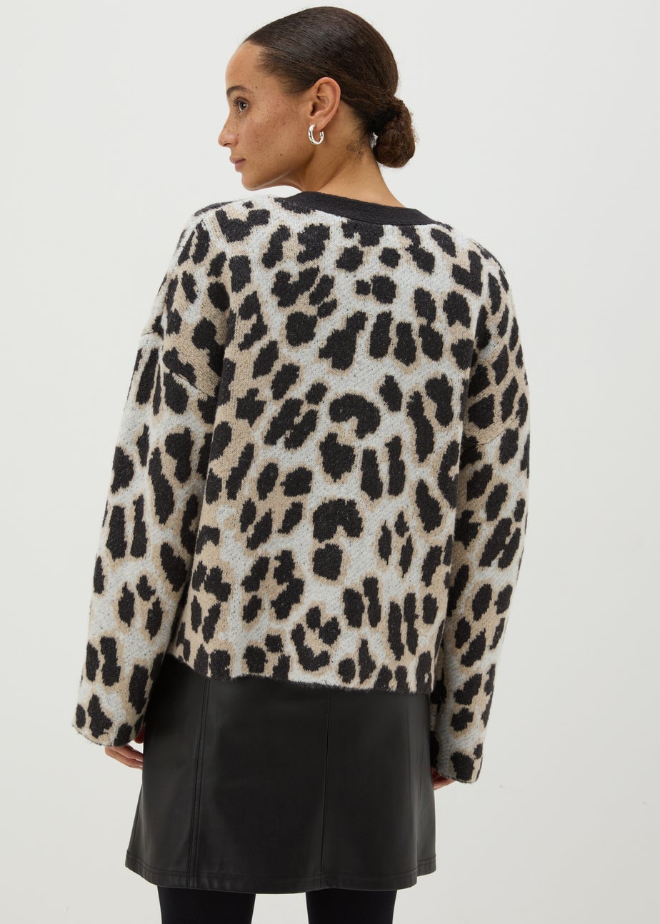 Brave Soul Brown Animal Print Cardigan