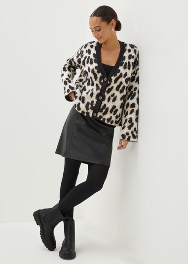 Brave Soul Brown Animal Print Cardigan