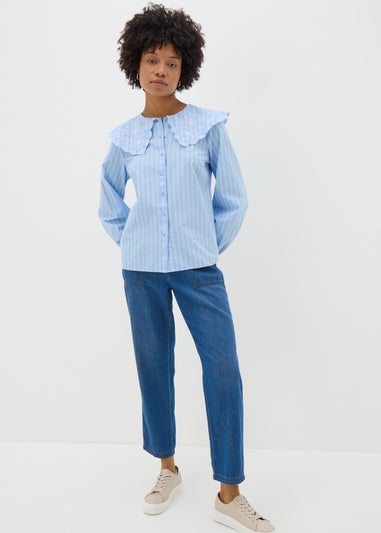 Blue Denim Utility Jogger Trousers