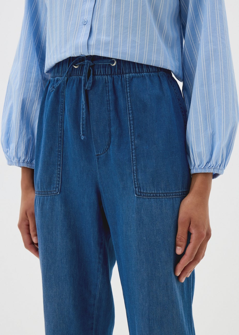 Blue Denim Utility Jogger Trousers