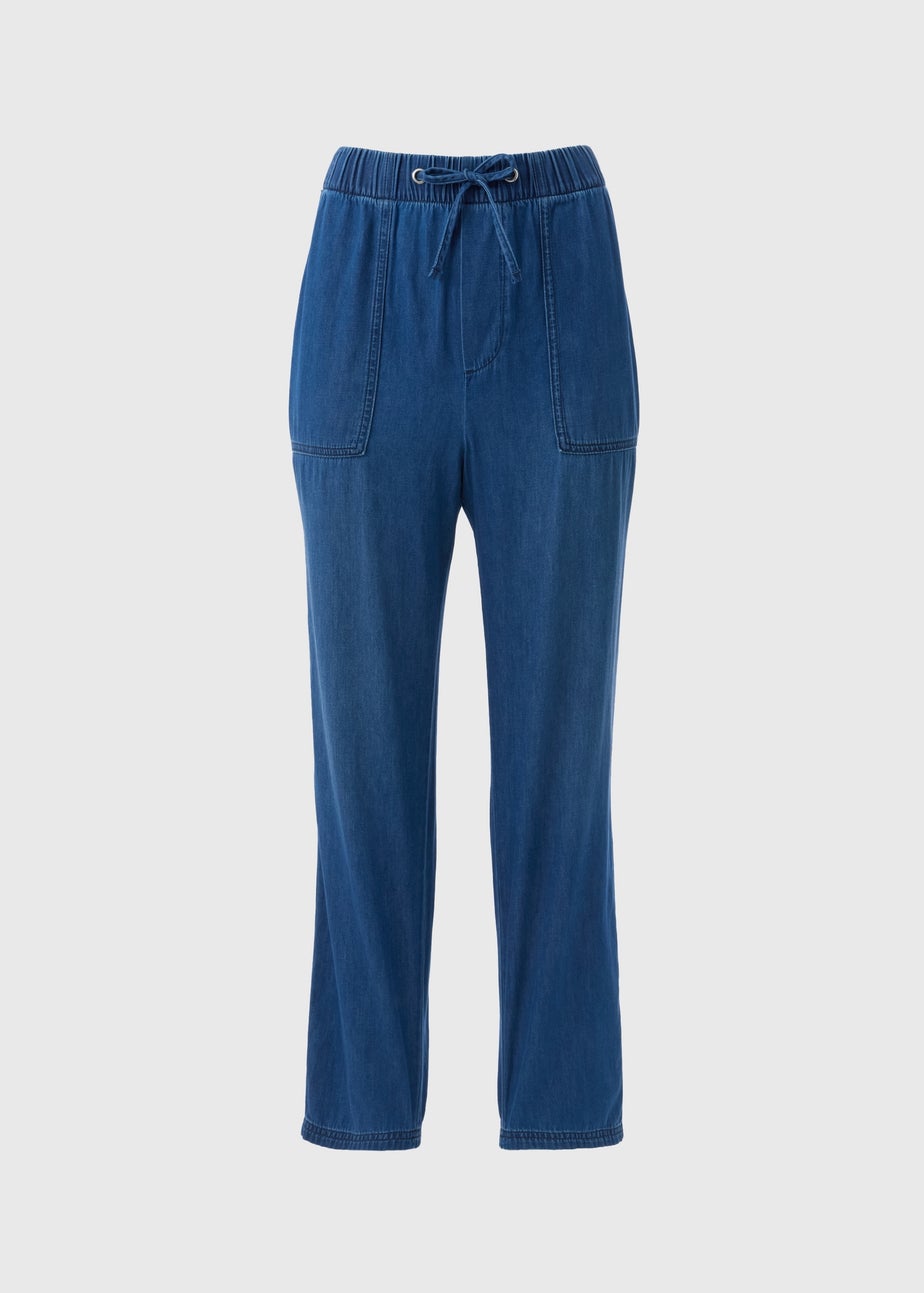 Blue Denim Utility Jogger Trousers