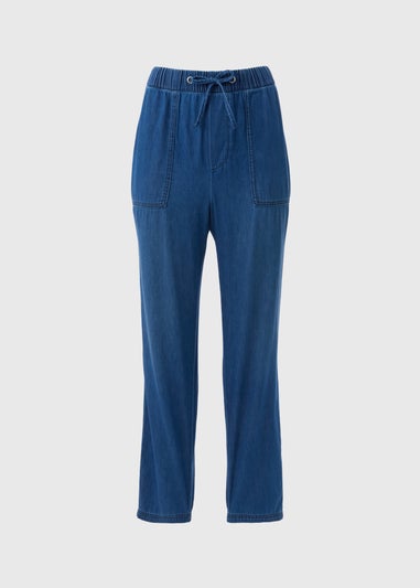 Blue Denim Utility Jogger Trousers