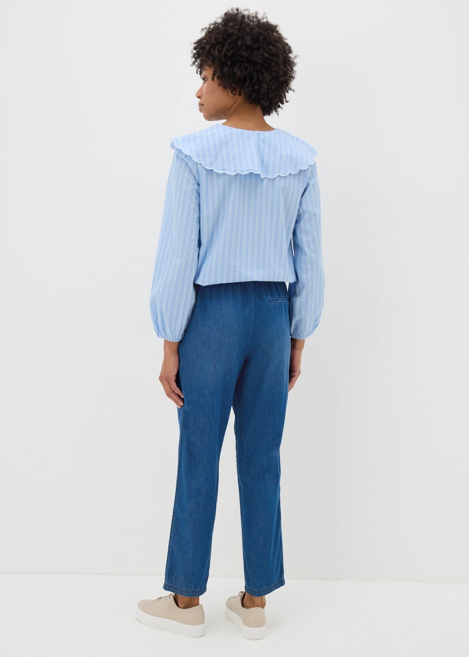 Blue Denim Utility Jogger Trousers