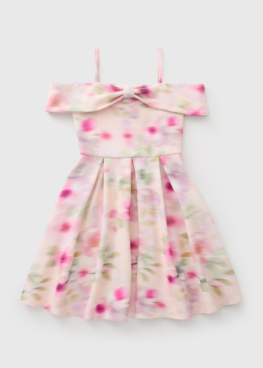 Girls Floral Bow Dress (7-15yrs)