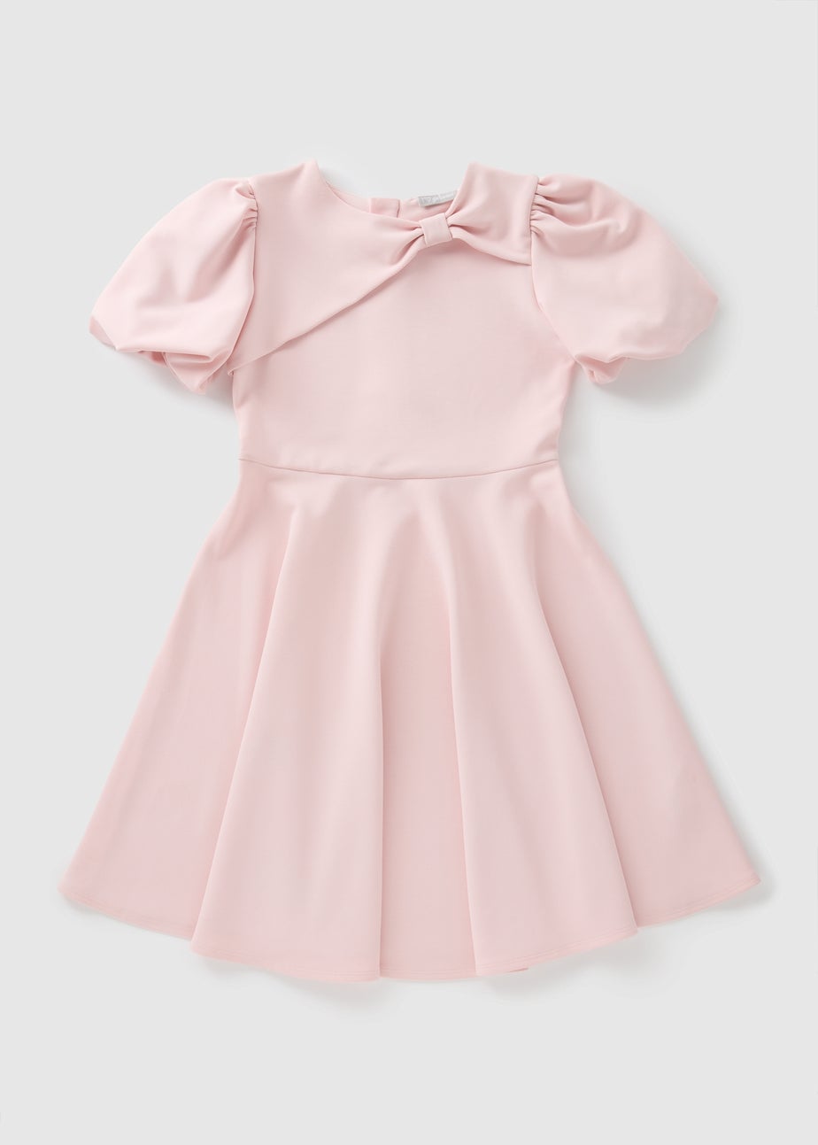 Girls Pink Bow Halter Neck Dress (7-15yrs)