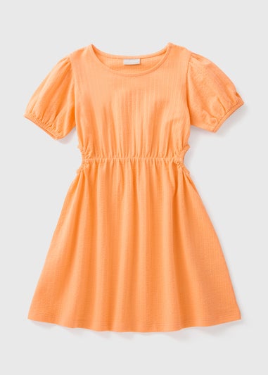 Girls Peach Crinkle Dress (7-15yrs)
