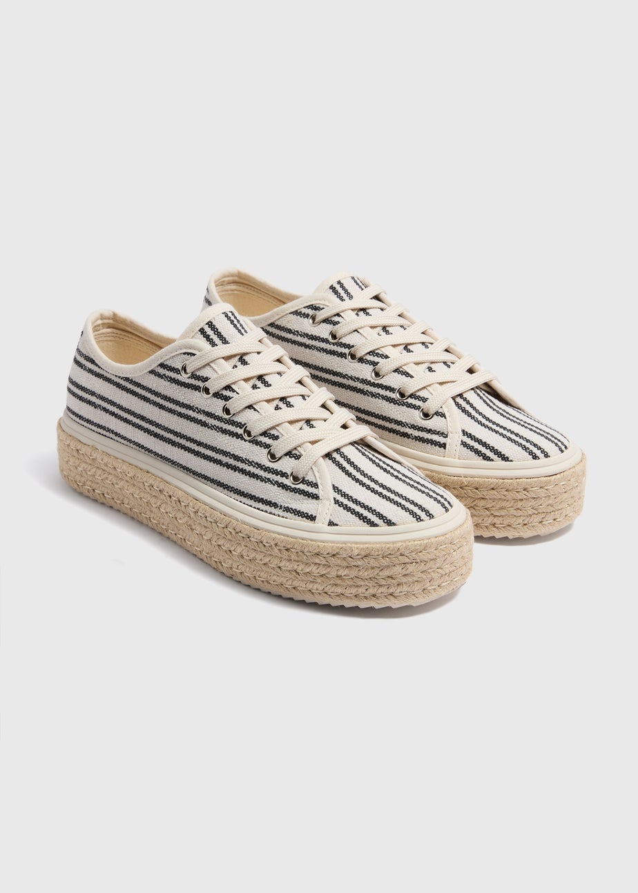 Natural Stripe Espadrille Trainers