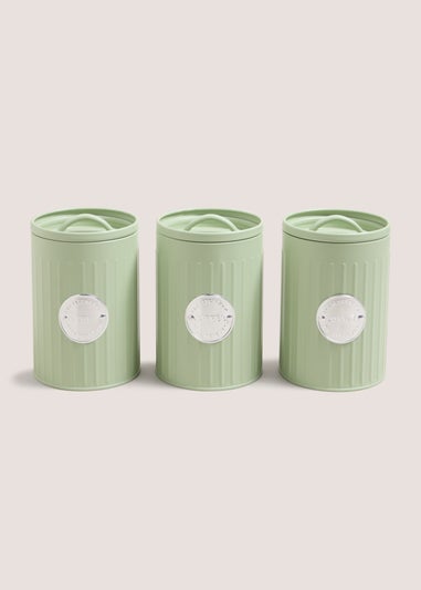 Green Tea/Coffee/Sugar Canisters (15cm x 11cm)