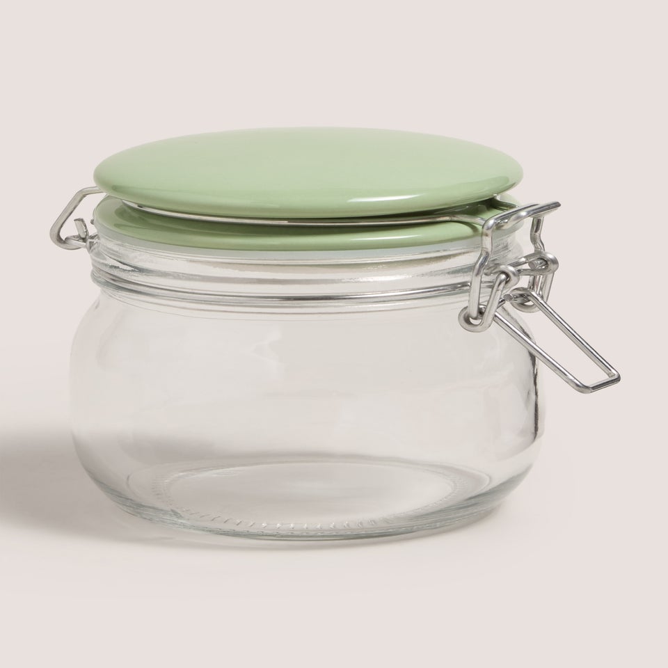 Green Small Clip Lock Jar