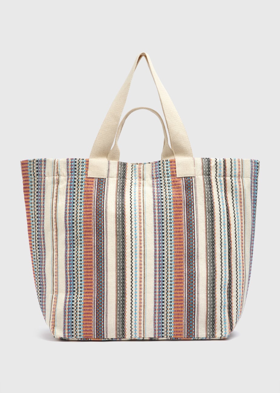 Multi Coloured Stripe Beach Bag