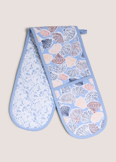 Blue Shell Print Oven Gloves