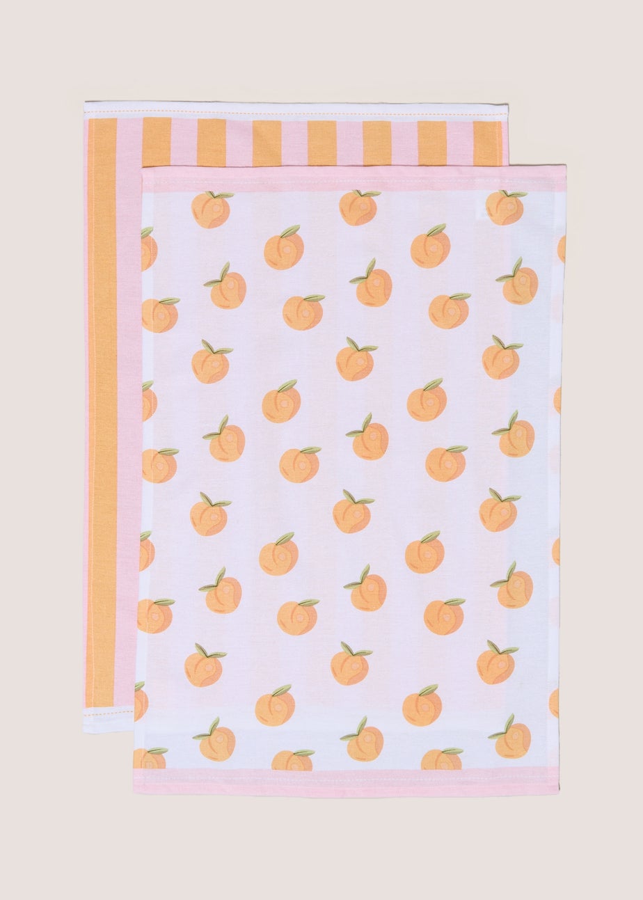 Peach Print Tea Towels
