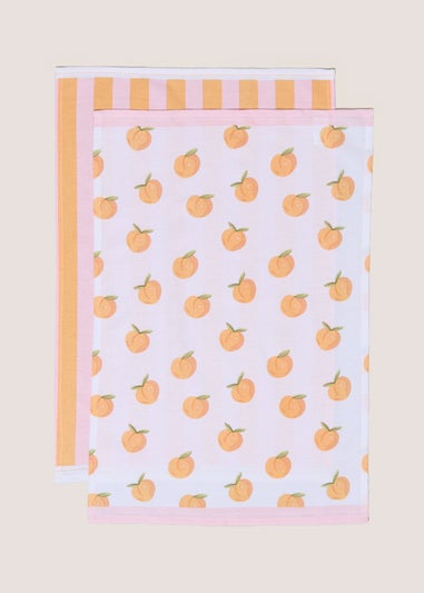 Peach Print Tea Towels