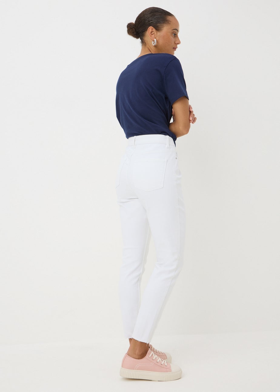 White Ankle Grazer Jeans