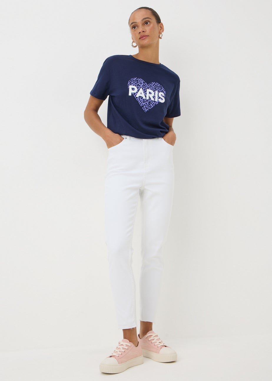 White Ankle Grazer Jeans