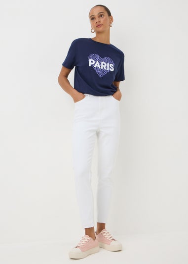 White Ankle Grazer Jeans