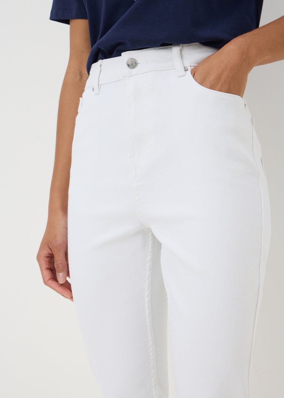 White Ankle Grazer Jeans