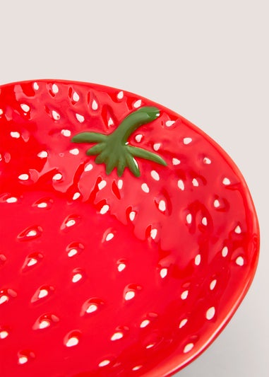 Red Strawberry Ceramic Large Dish