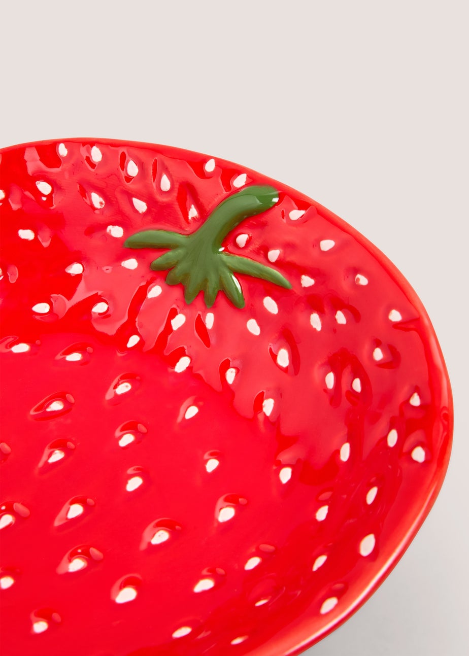 Red Strawberry Ceramic Large Dish