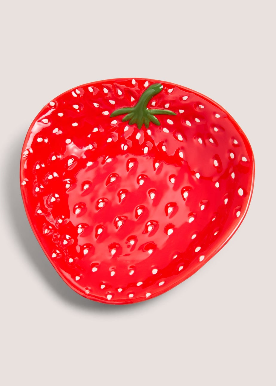 Red Strawberry Ceramic Large Dish
