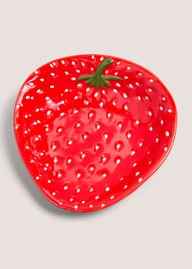 Red Strawberry Ceramic Large Dish