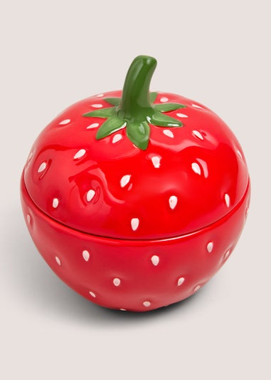 Red Strawberry Lidded Jar