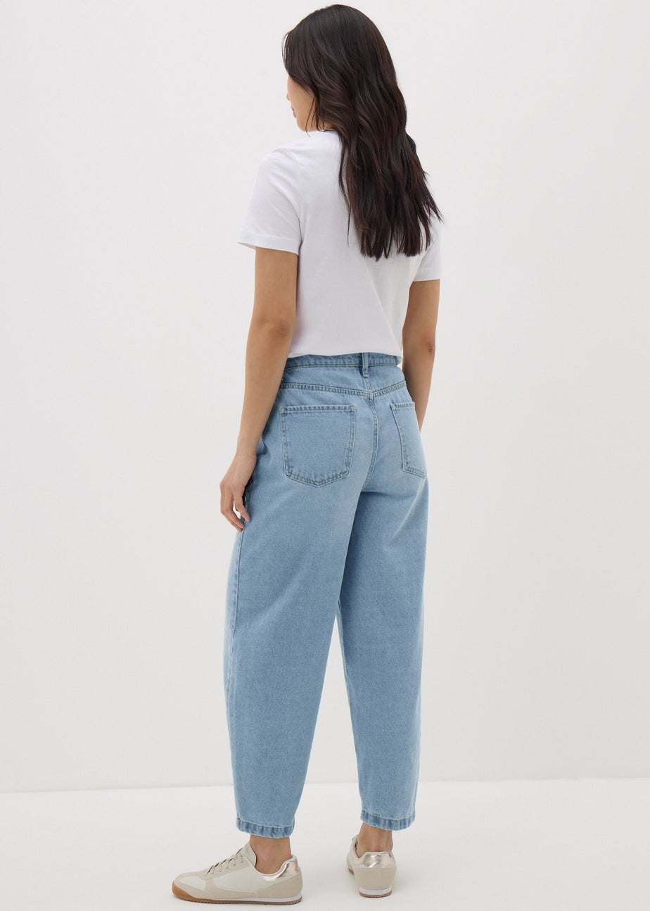 Blue Light Wash Barrel Leg Jeans