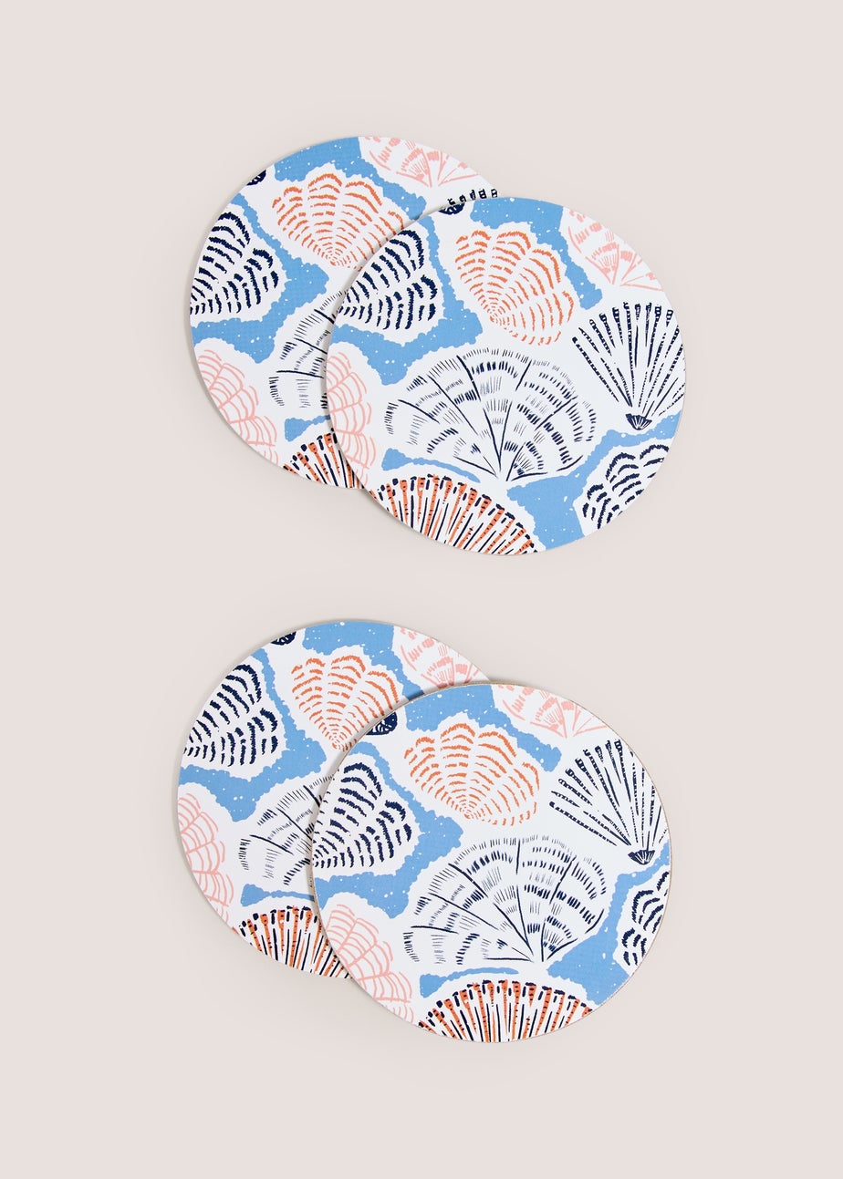 4 Pack Blue Shell Cork Placemats