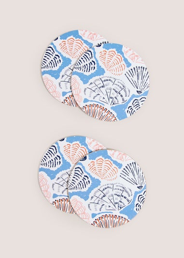 4 Pack Blue Shell Cork Placemats